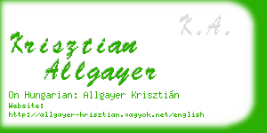 krisztian allgayer business card